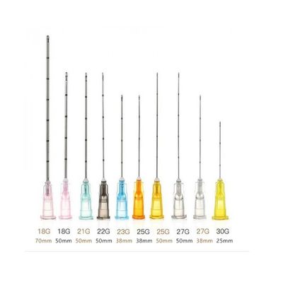 cannule cutanee iniettabili 21g del riempitore della cannula dell'estremità smussata di 50mm 70mm