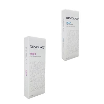 Revolax filler cutaneo con ingredienti di acido ialuronico per 6-12 mesi di effetto e 2 anni di durata