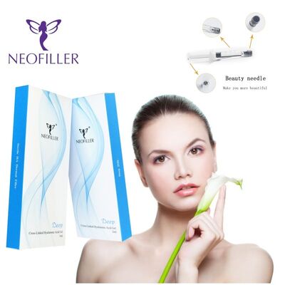 Neofiller 24mg-ml Filler dermico di acido ialuronico Gel iniettabile Longevità di 9-12 mesi Soluzione di conservazione a temperatura ambiente
