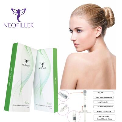 Neofiller Cross-Linking Hyaluronic Acid Dermal Filler con concentrazione di 24 mg/ml per 9-12 mesi di longevità