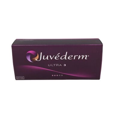 Filler dermico Juvederm con acido ialuronico progettato per migliorare l'elasticità della pelle e ridurre i segni dell'invecchiamento sul viso