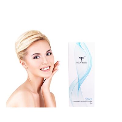Filler dermico a base di acido ialuronico reticolato a lunga durata, gel iniettabile, trattamento per la riduzione delle rughe sulla fronte