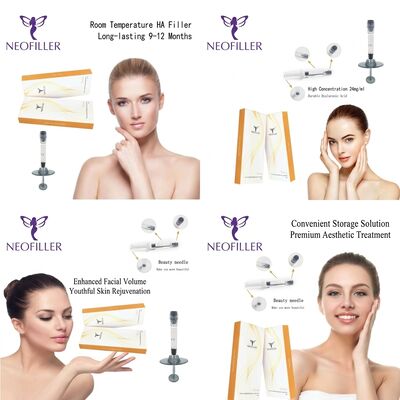 Soluzione iniettabile di filler dermico di acido ialuronico da 1 ml di volume della siringa Formula reticolata biocompatibile di longevità di 8-15 mesi