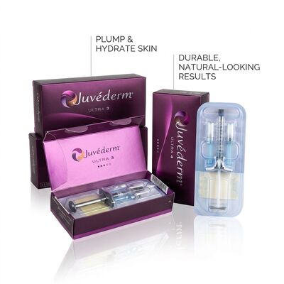 Gel Juvederm Dermal Filler antirughe prodotto progettato per levigare le rughe e migliorare i contorni del viso per i professionisti