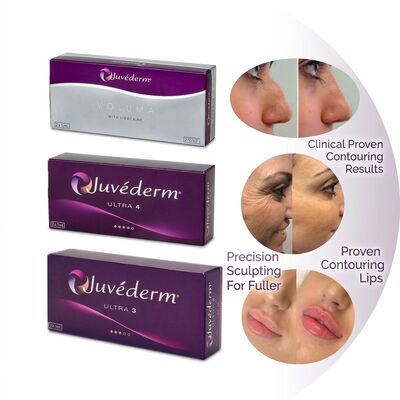 Gel Juvederm Dermal Filler 1ml Siringa Sito di iniezione facciale Ideale per i trattamenti di ringiovanimento facciale e ripristino del volume