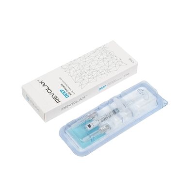 Acido ialuronico Revolax Dermal Filler consistenza gel liscia ed elastica che fornisce aumento del volume facciale e trattamento delle rughe