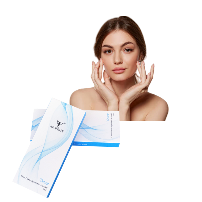 Neofiller Filler dermico con acido ialuronico reticolato da 2 ml Linea profonda Contorno del naso Gel iniettabile Miglioramento del viso