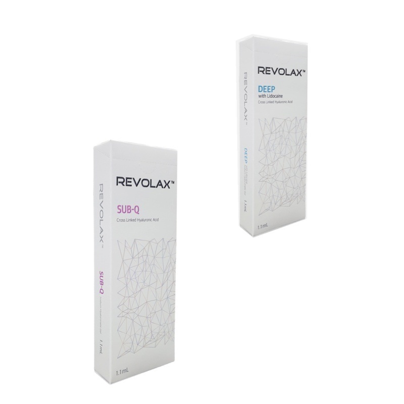 Revolax filler cutaneo con ingredienti di acido ialuronico per 6-12 mesi di effetto e 2 anni di durata
