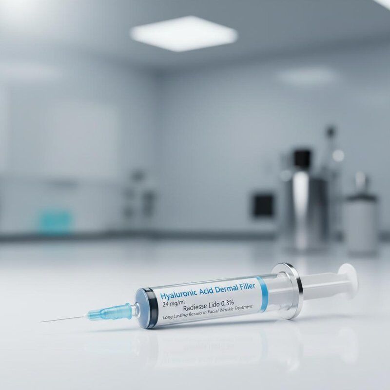 24 mg/ml Acido Ialuronico Riempitore Dermico Radiesse Lido Concentrazione dello 0,3% Fornisce Risultati Duraturi nel Trattamento delle Rughe Faciali