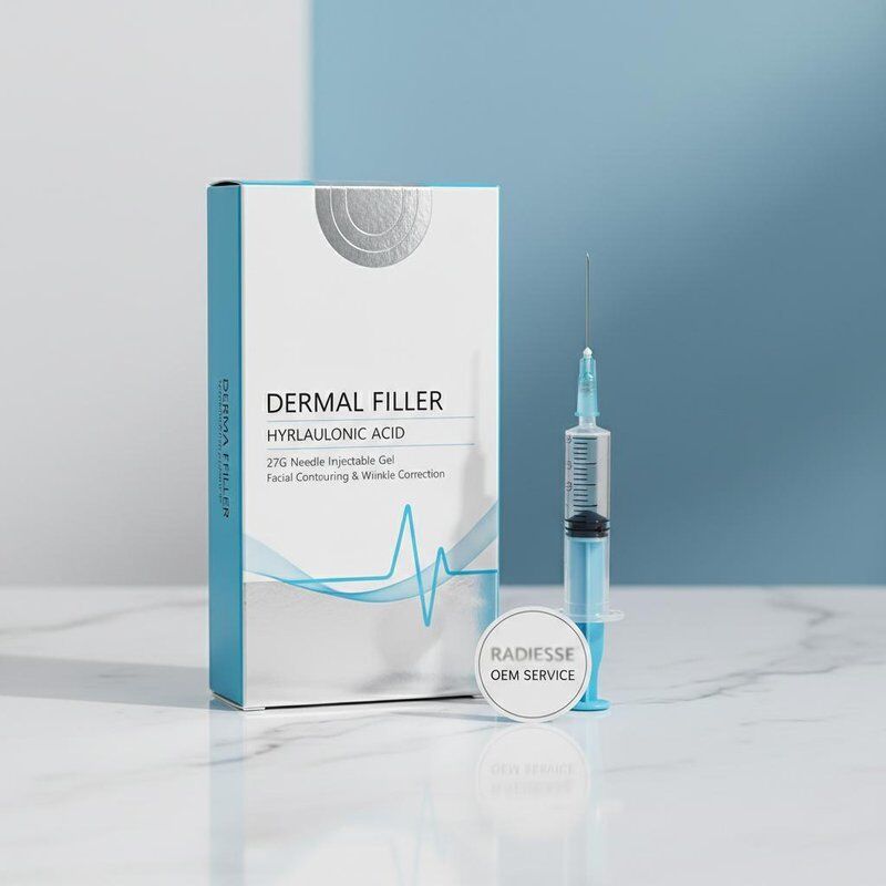Filler dermico con acido ialuronico da 27G Gel iniettabile per servizio OEM Radiesse per il contorno del viso e la correzione delle rughe